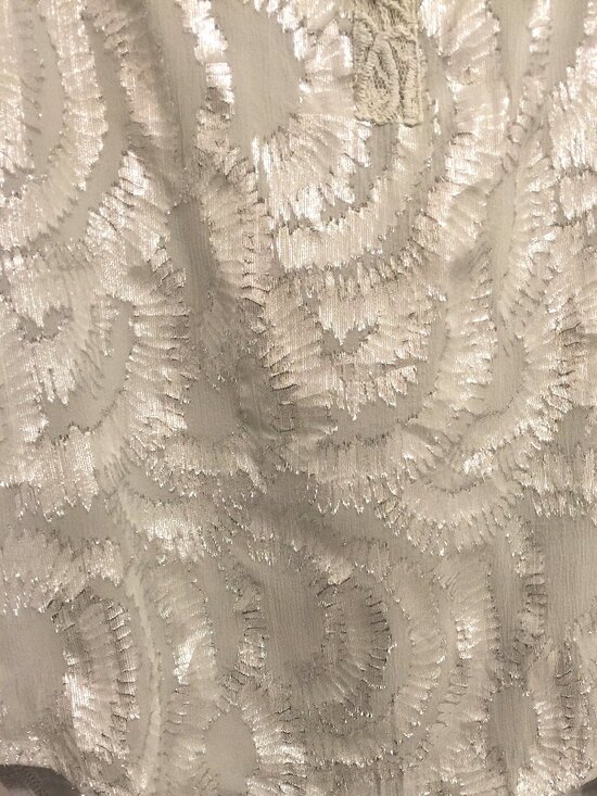 Gray & Silver Cutwork Top by TINY. Womens Large. - Picture 3 of 5